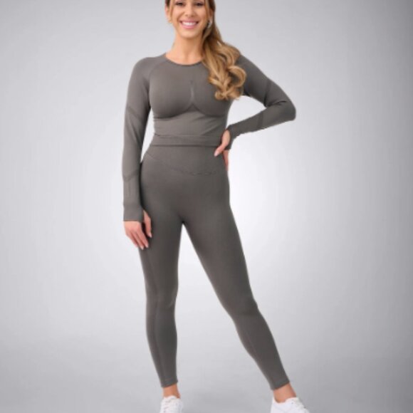 NEW BoomBooty Contour Seamless Leggings, Gray, Size Small - Picture 5 of 8